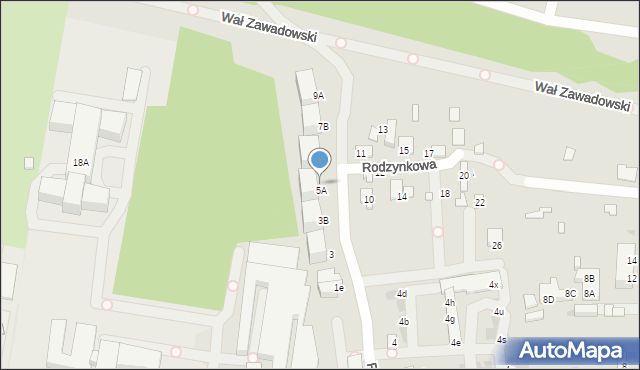 Warszawa, Rodzynkowa, 5B, mapa Warszawy