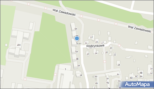 Warszawa, Rodzynkowa, 7, mapa Warszawy