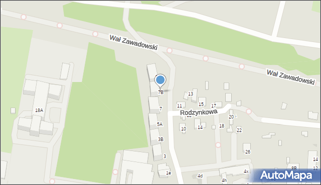 Warszawa, Rodzynkowa, 7B, mapa Warszawy