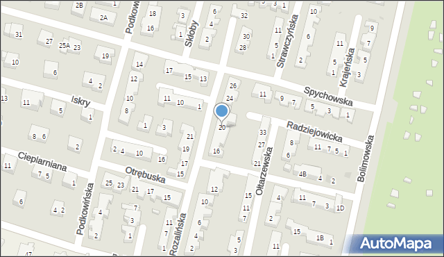 Warszawa, Rozalińska, 20, mapa Warszawy