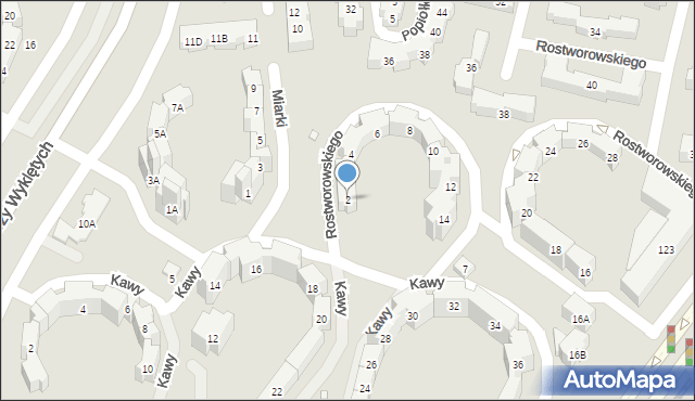 Warszawa, Rostworowskiego Stanisława, gen., 2, mapa Warszawy