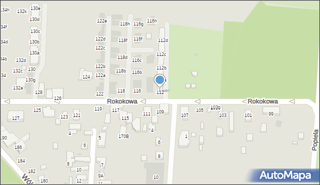 Warszawa, Rokokowa, 112, mapa Warszawy