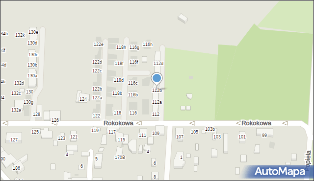 Warszawa, Rokokowa, 112b, mapa Warszawy