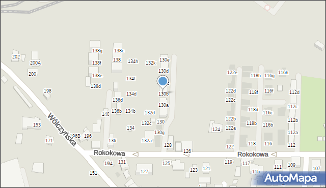 Warszawa, Rokokowa, 130b, mapa Warszawy