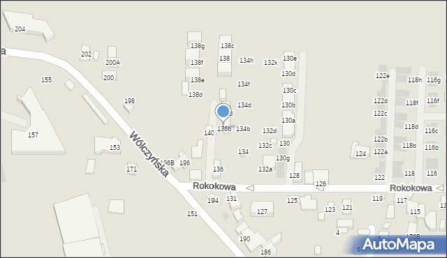 Warszawa, Rokokowa, 136b, mapa Warszawy