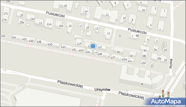 Warszawa, Roentgena Wilhelma Konrada, 43P, mapa Warszawy
