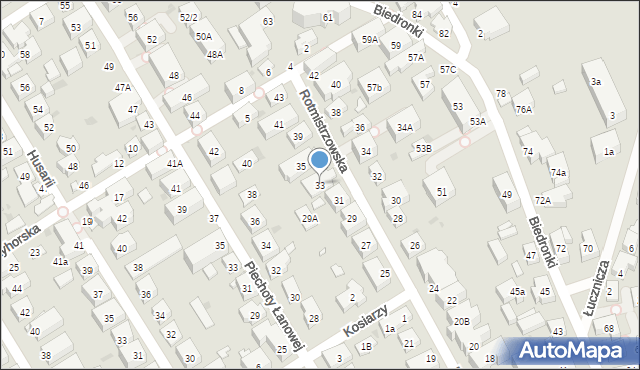 Warszawa, Rotmistrzowska, 33, mapa Warszawy