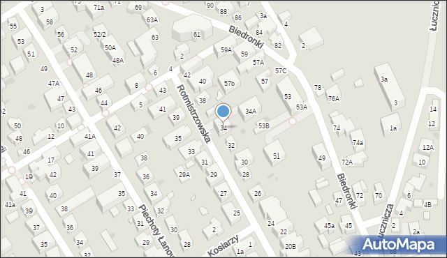 Warszawa, Rotmistrzowska, 34, mapa Warszawy