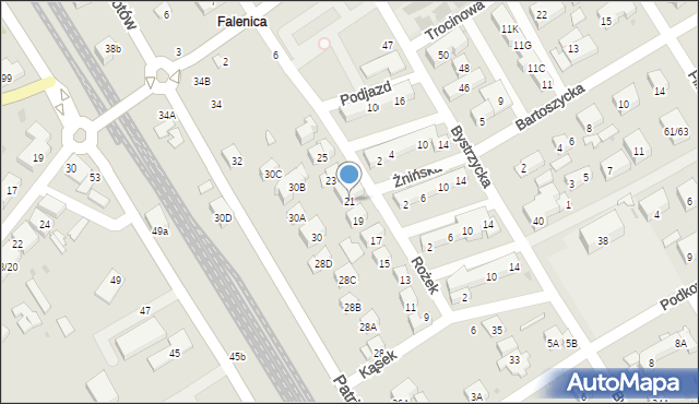 Warszawa, Rożek, 21, mapa Warszawy