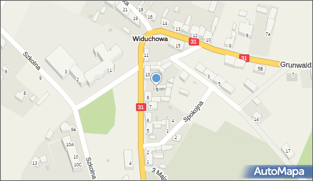 Widuchowa, Robotnicza, 9, mapa Widuchowa