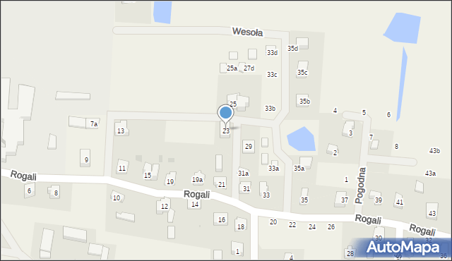 Wiele, Rogali Wincentego, 23, mapa Wiele