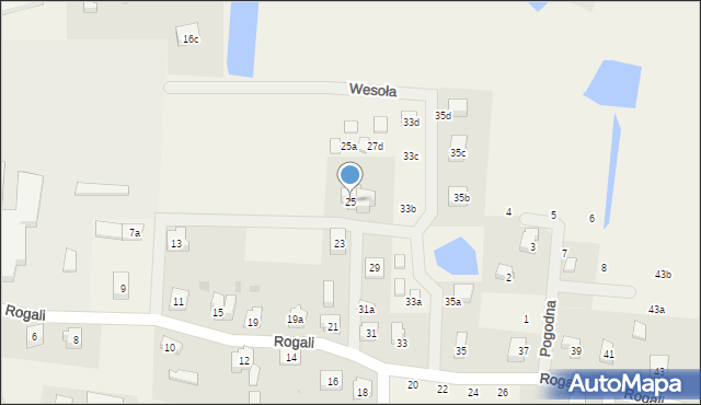 Wiele, Rogali Wincentego, 25, mapa Wiele