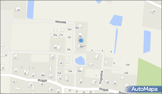 Wiele, Rogali Wincentego, 35b, mapa Wiele