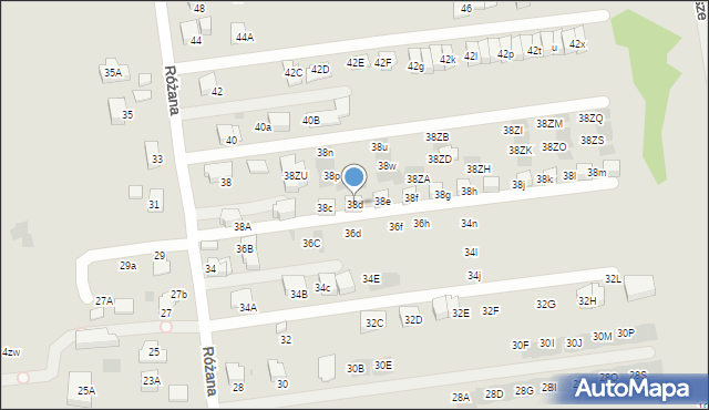 Wieliczka, Różana, 38d, mapa Wieliczka