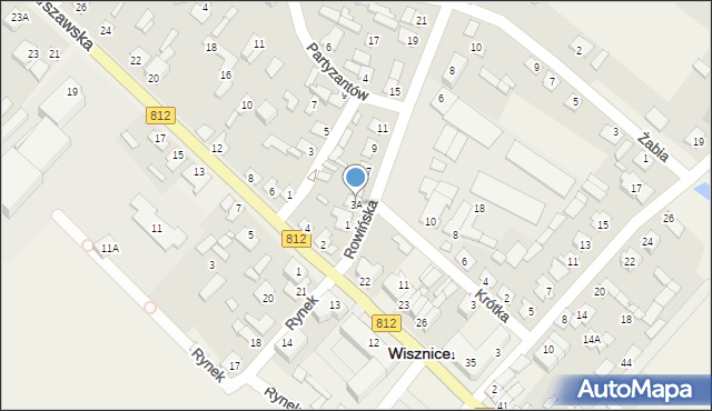 Wisznice, Rowińska, 3A, mapa Wisznice