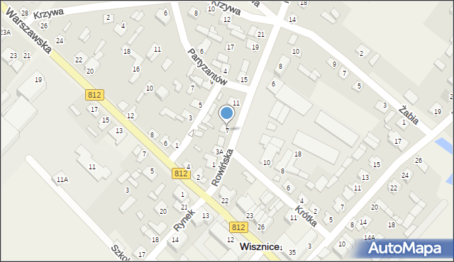 Wisznice, Rowińska, 7, mapa Wisznice