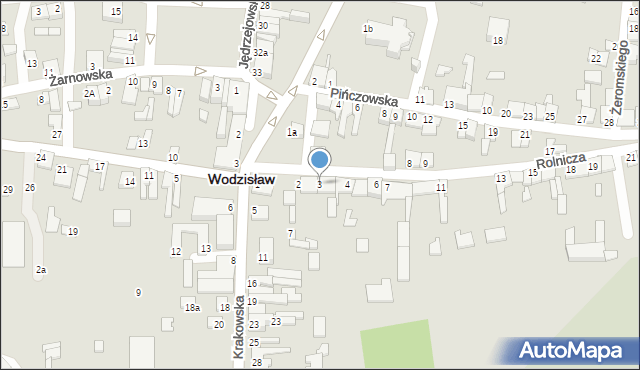 Wodzisław, Rolnicza, 3, mapa Wodzisław