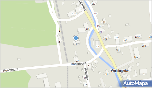 Wojcieszów, Robotnicza, 2, mapa Wojcieszów