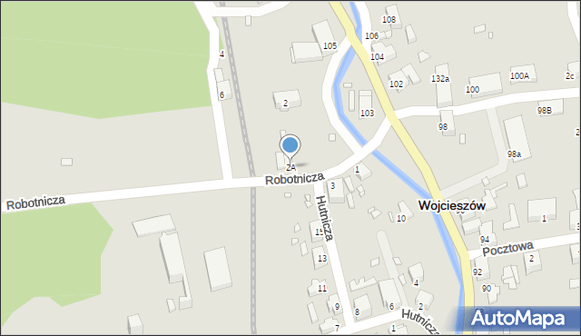 Wojcieszów, Robotnicza, 2A, mapa Wojcieszów