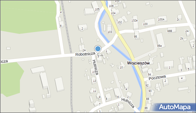 Wojcieszów, Robotnicza, 3, mapa Wojcieszów