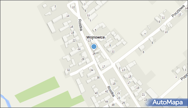 Wojnowice, Rostka, 15, mapa Wojnowice