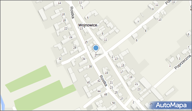 Wojnowice, Rostka, 17, mapa Wojnowice