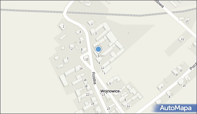 Wojnowice, Rostka, 7, mapa Wojnowice