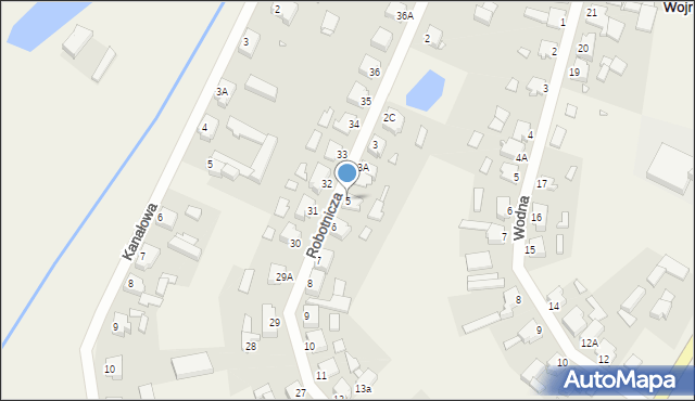 Wojnowice, Robotnicza, 5, mapa Wojnowice