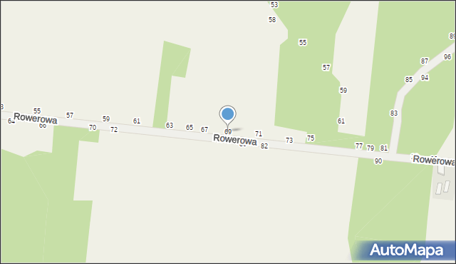 Wola Kalinowska, Rowerowa, 69, mapa Wola Kalinowska