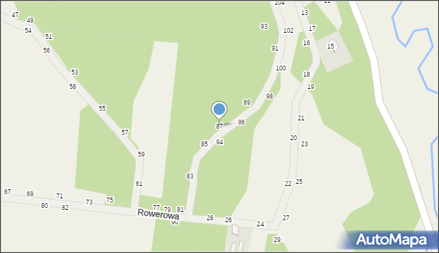 Wola Kalinowska, Rowerowa, 87, mapa Wola Kalinowska