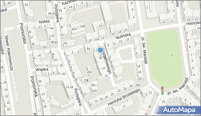 Wrocław, Rostafińskiego Józefa, 14, mapa Wrocławia