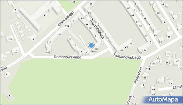 Wrocław, Romanowskiego Mieczysława, 16, mapa Wrocławia