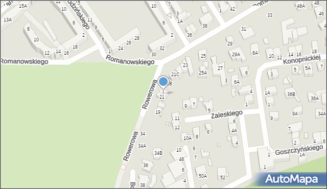 Wrocław, Romanowskiego Mieczysława, 21A, mapa Wrocławia