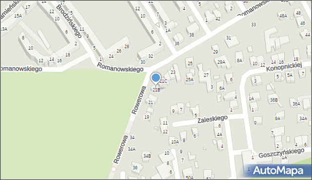 Wrocław, Romanowskiego Mieczysława, 21B, mapa Wrocławia