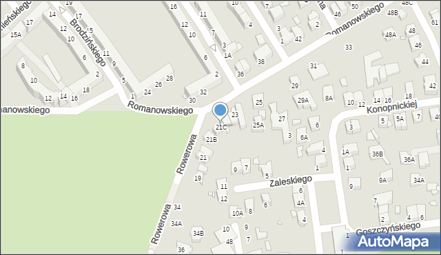 Wrocław, Romanowskiego Mieczysława, 21C, mapa Wrocławia