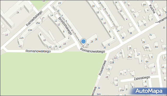 Wrocław, Romanowskiego Mieczysława, 22, mapa Wrocławia