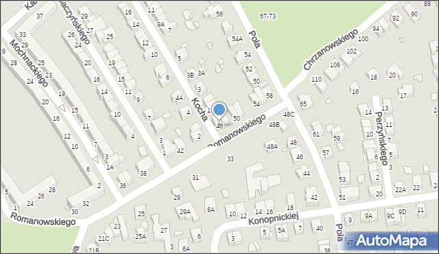 Wrocław, Romanowskiego Mieczysława, 46, mapa Wrocławia