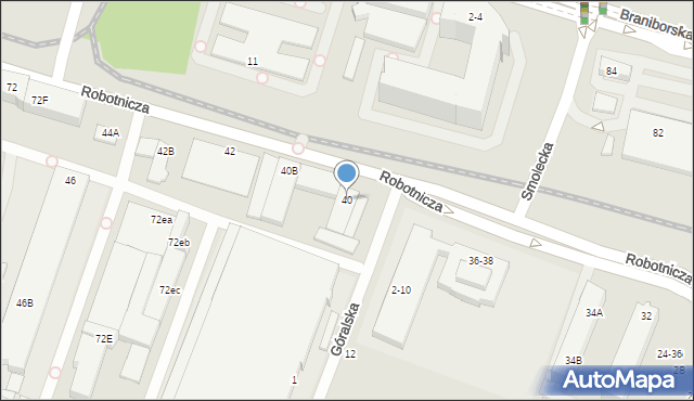 Wrocław, Robotnicza, 40, mapa Wrocławia