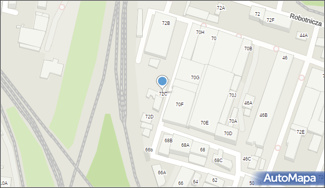 Wrocław, Robotnicza, 72C, mapa Wrocławia