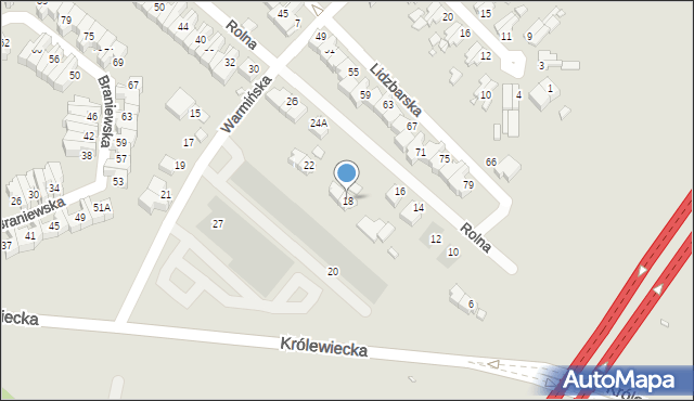 Wrocław, Rolna, 18, mapa Wrocławia