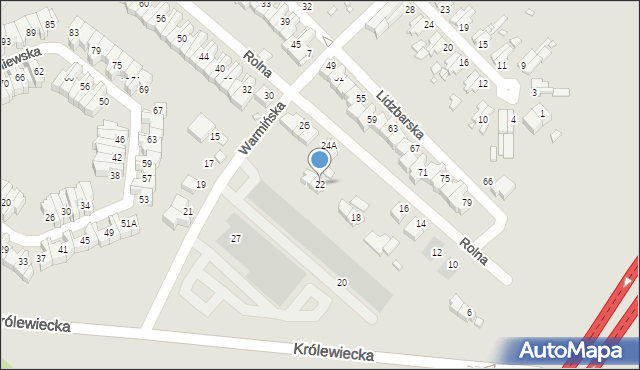Wrocław, Rolna, 22, mapa Wrocławia