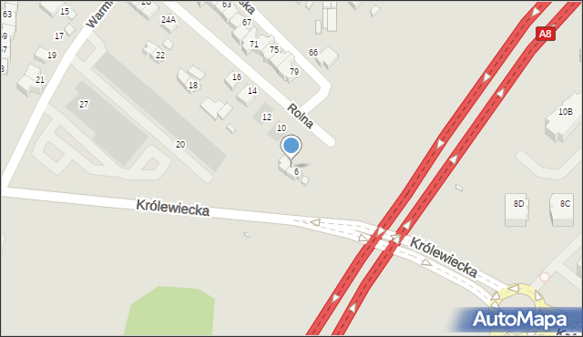 Wrocław, Rolna, 8, mapa Wrocławia