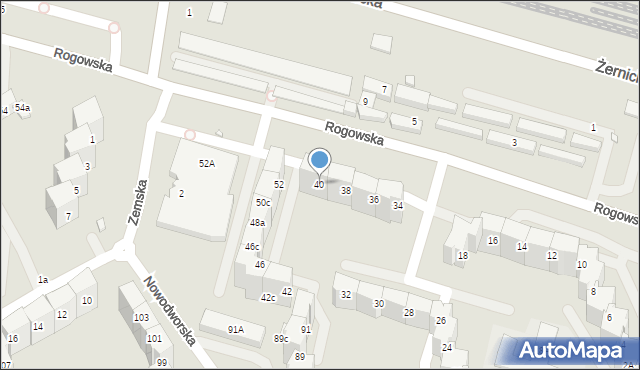 Wrocław, Rogowska, 40, mapa Wrocławia