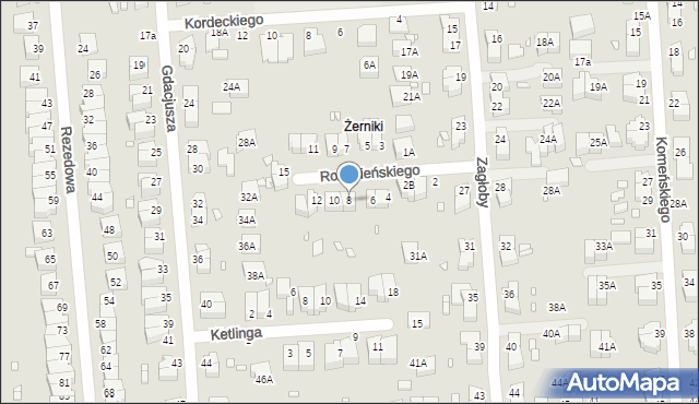 Wrocław, Roździeńskiego Walentego, 8, mapa Wrocławia