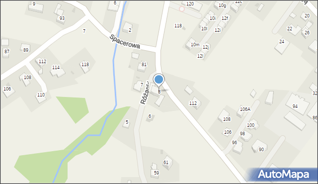 Wrząsowice, Różanki, 8, mapa Wrząsowice