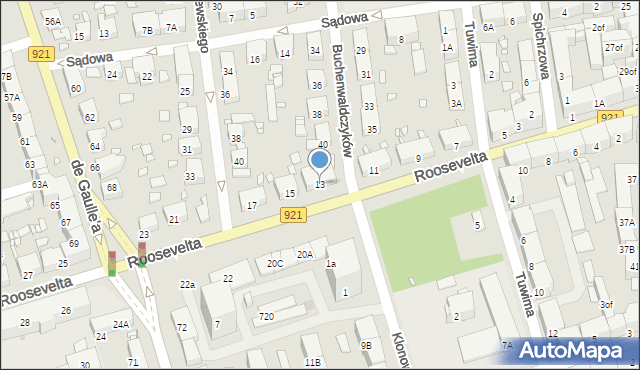 Zabrze, Roosevelta Franklina Delano, 13, mapa Zabrza