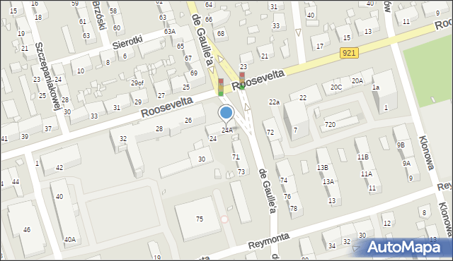 Zabrze, Roosevelta Franklina Delano, 24A, mapa Zabrza