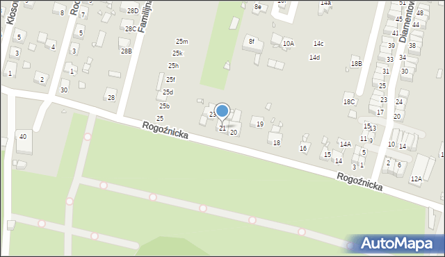 Zabrze, Rogoźnicka, 21, mapa Zabrza