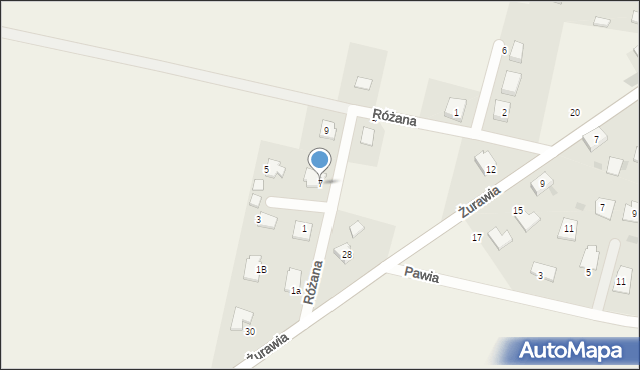 Zachowice, Różana, 7, mapa Zachowice