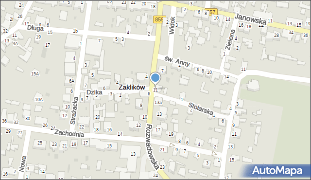 Zaklików, Rozwadowska, 11, mapa Zaklików
